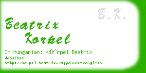 beatrix korpel business card